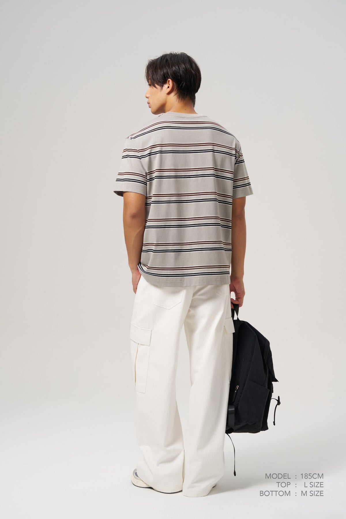 Oversized Stripes Tee - Brown Stripes