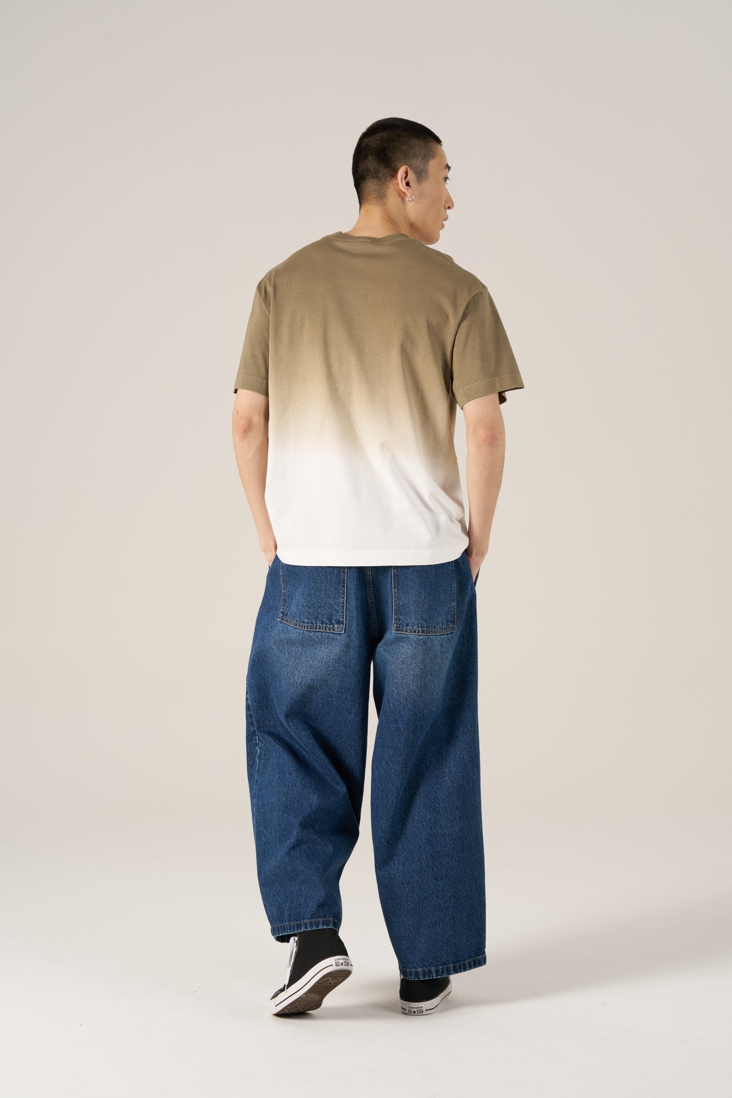 (C) Dip-Dye Oversized Tee - Cocoa