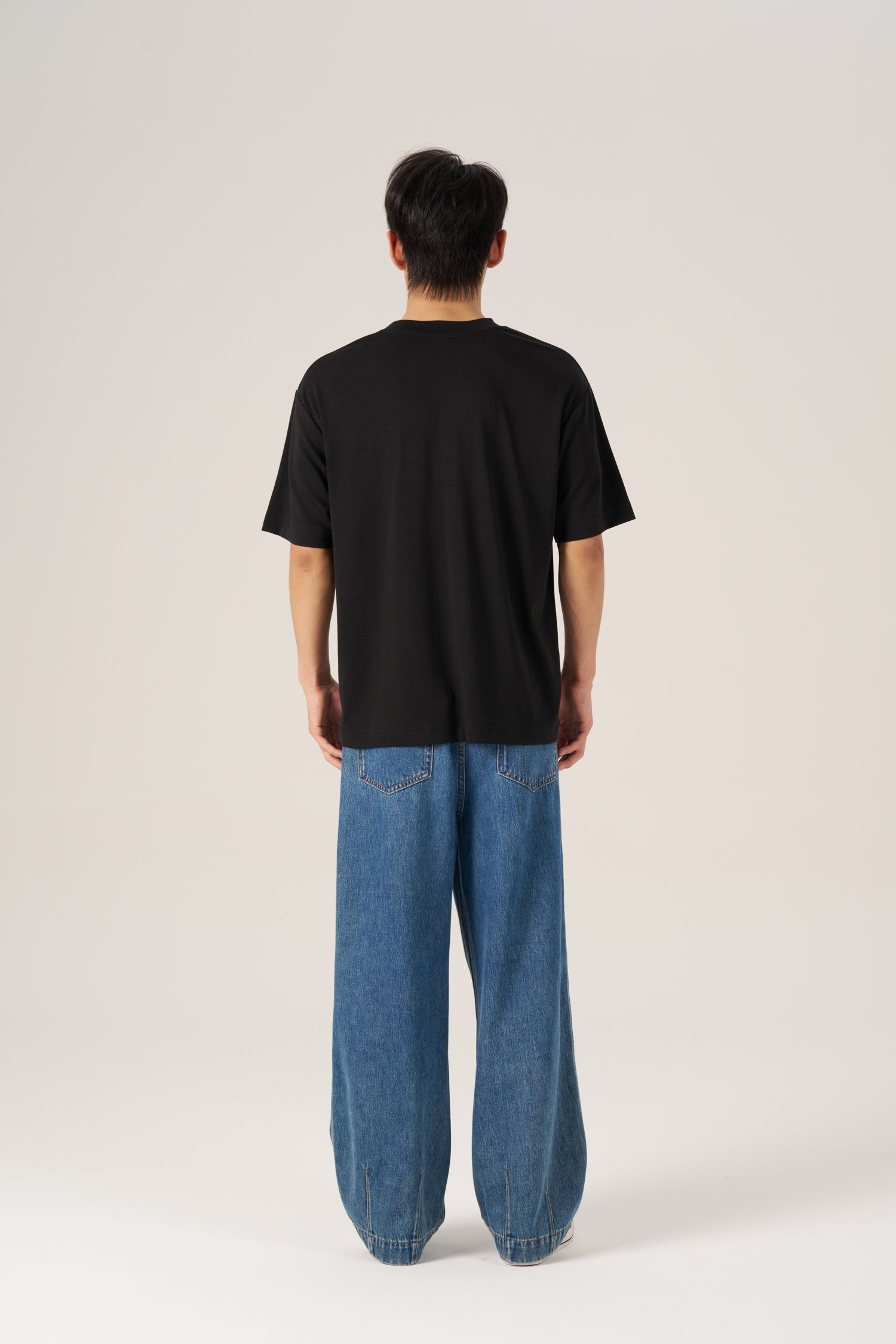 (B) Comfort Relaxed-Fit Crew Neck Tee - Black