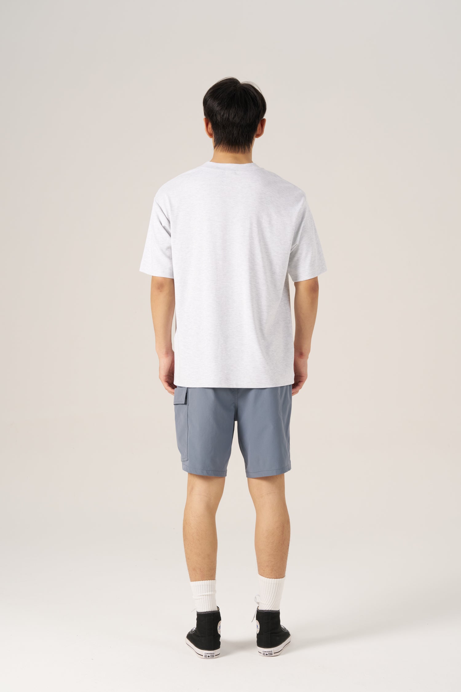 (B) Comfort Relaxed-Fit Crew Neck Tee - Light Melange