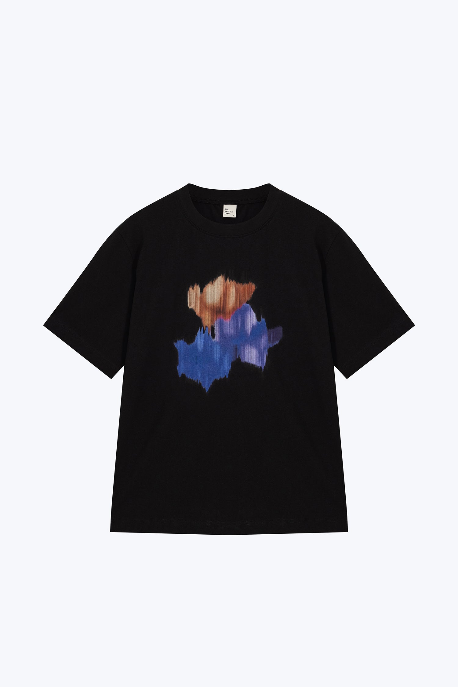 (A) Floral Abstract Graphic Tee - Black