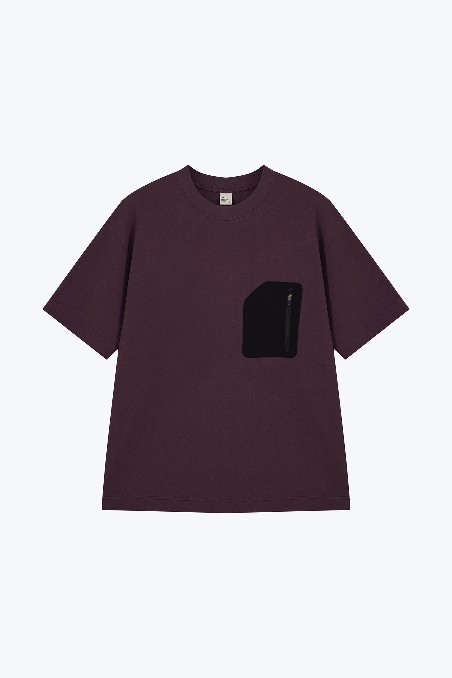 (B) Zip Pocket Tee - Eggplant