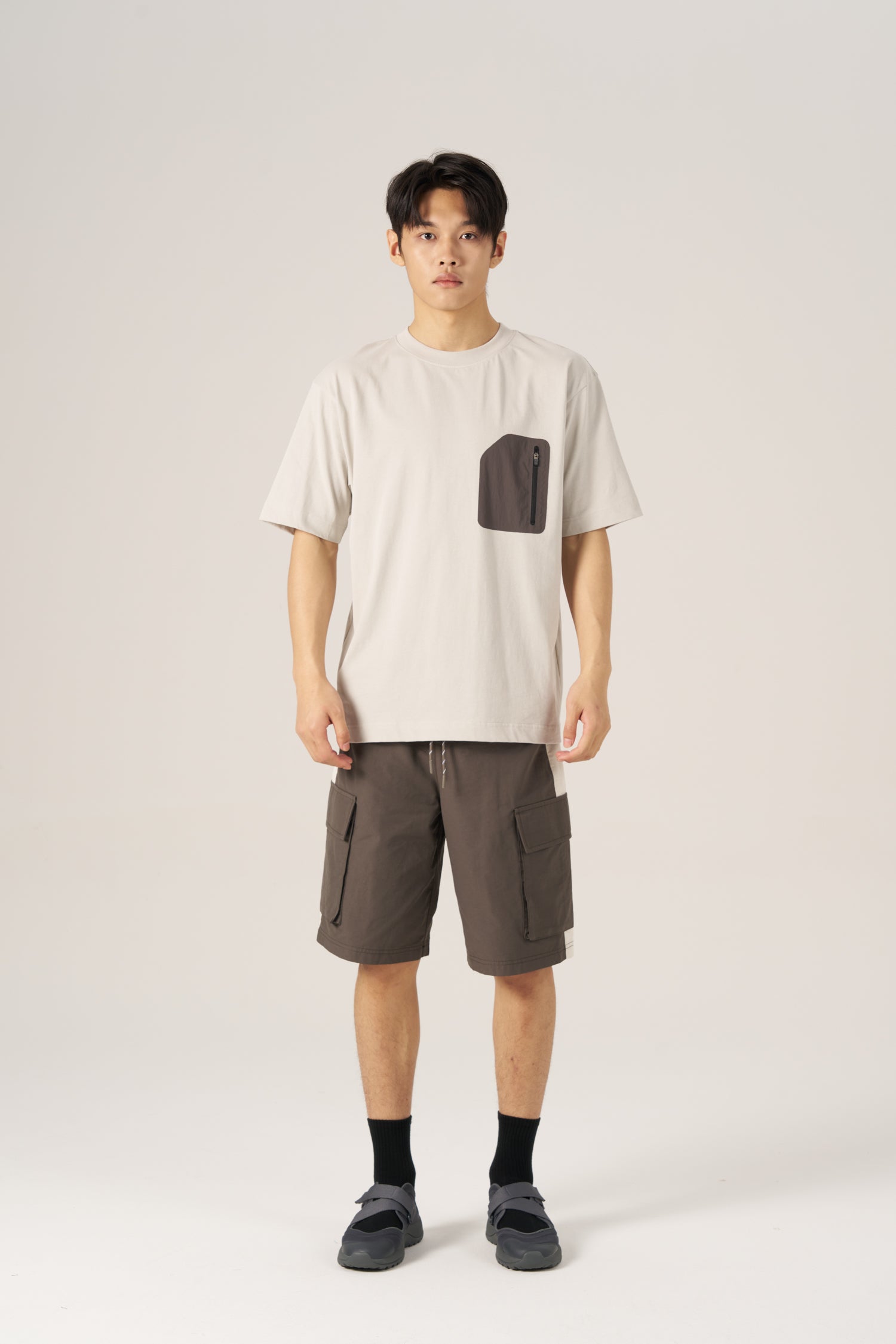 (B) Zip Pocket Tee - Sandstone