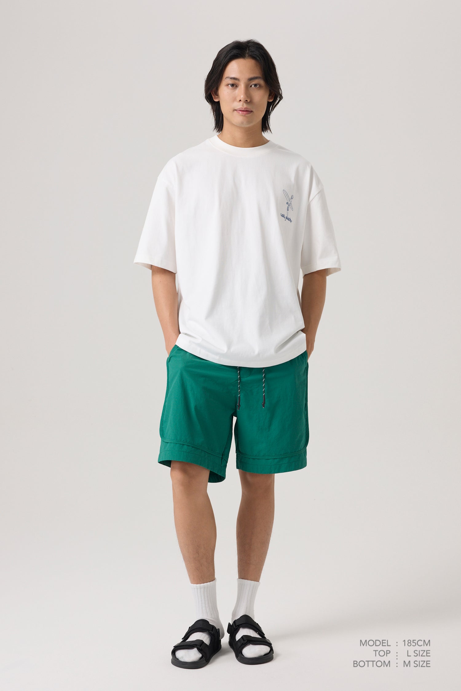 Surfing Embroidery Tee - Cream