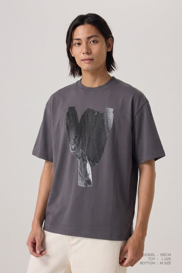 Sweater Effect Tee - Grey