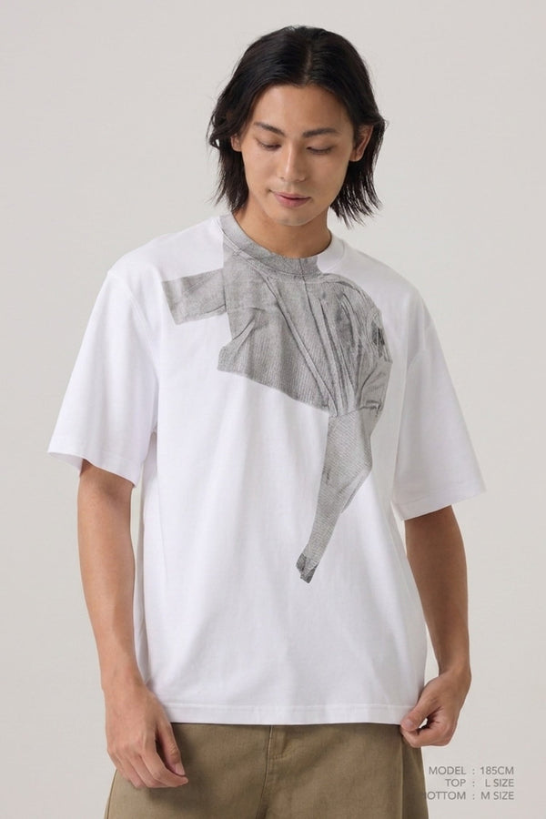 Sweater Effect Tee - White
