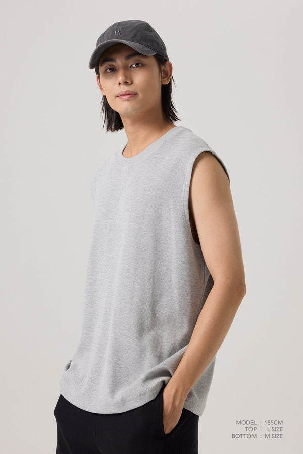 Waffle Muscle Tee - Grey