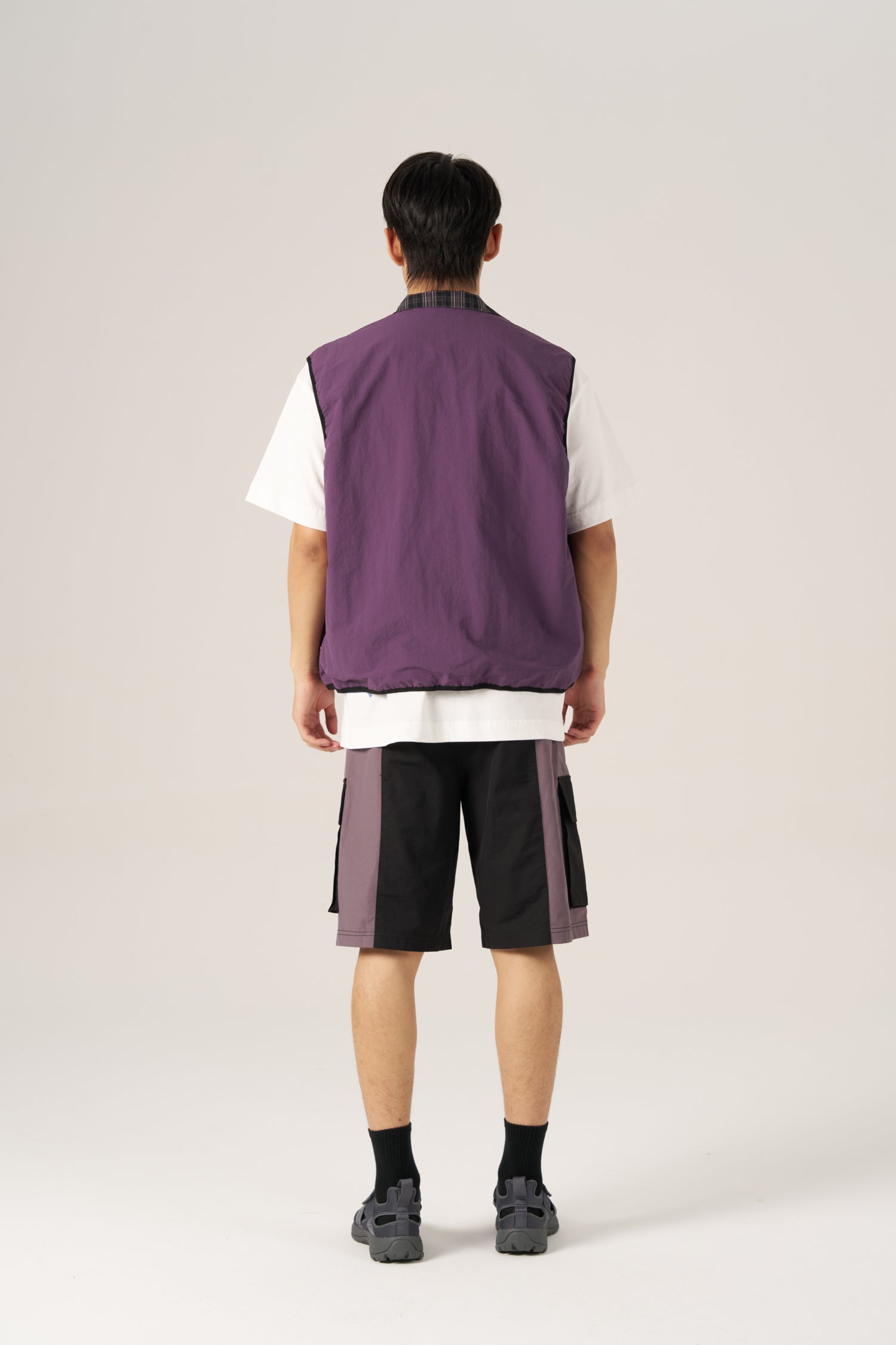 Reversible Zip Vest - Eggplant
