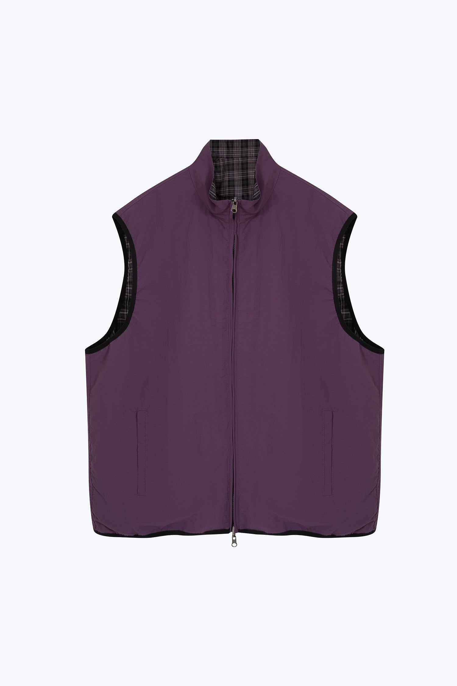Reversible Zip Vest - Eggplant