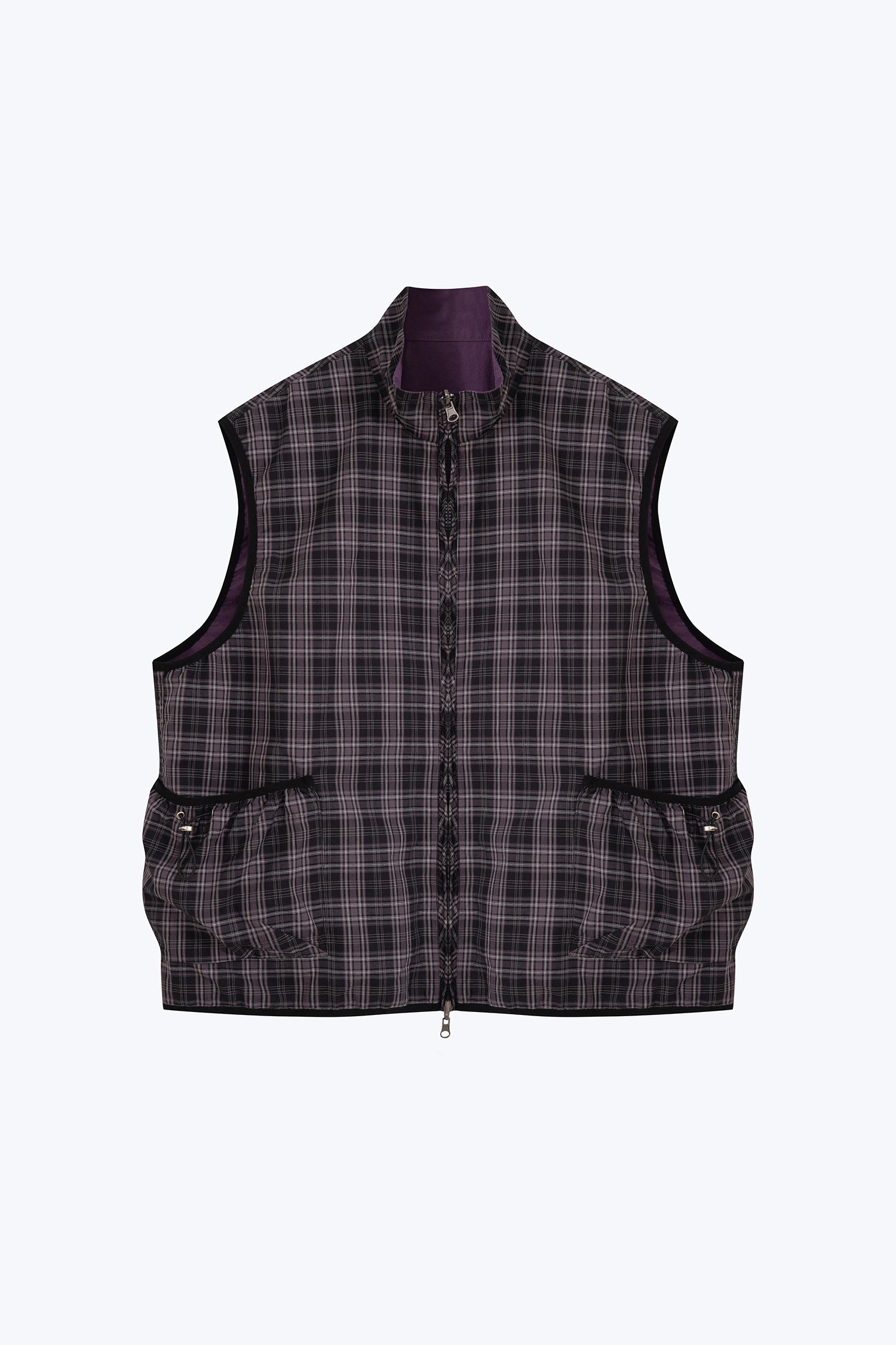Reversible Zip Vest - Eggplant