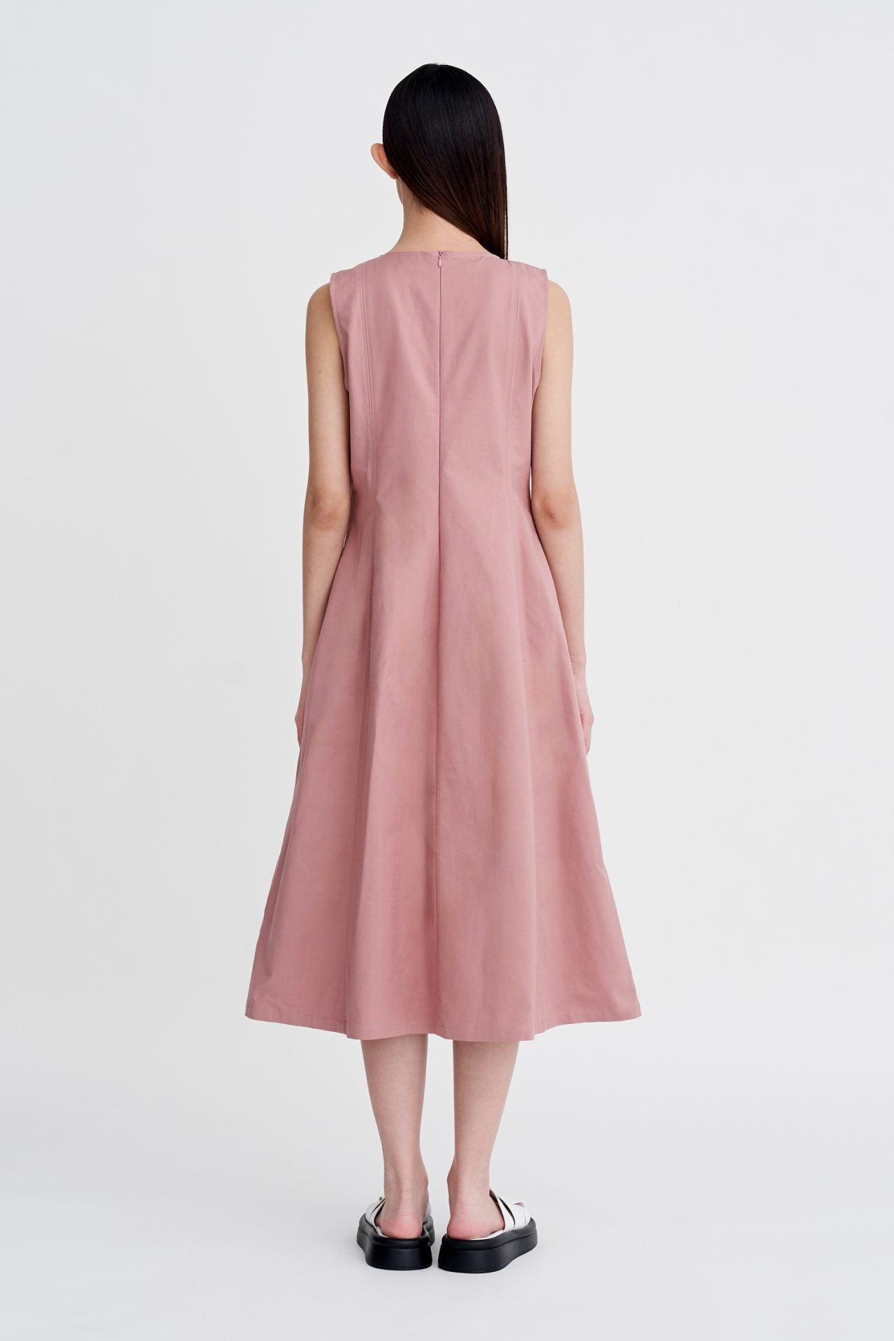Seam Detail Sleeveless Dress - Blush