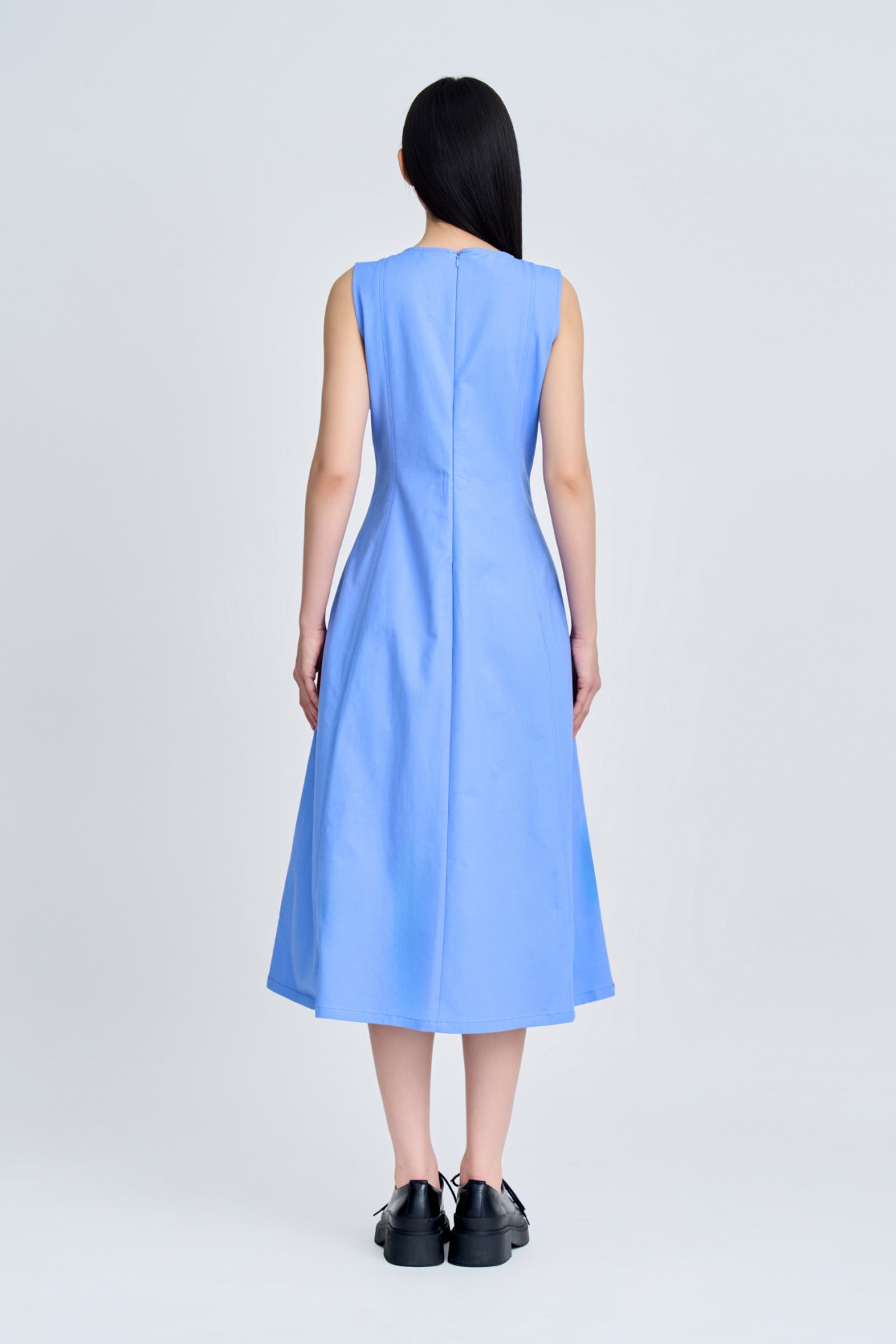 Seam Detail Sleeveless Dress - Periwinkle