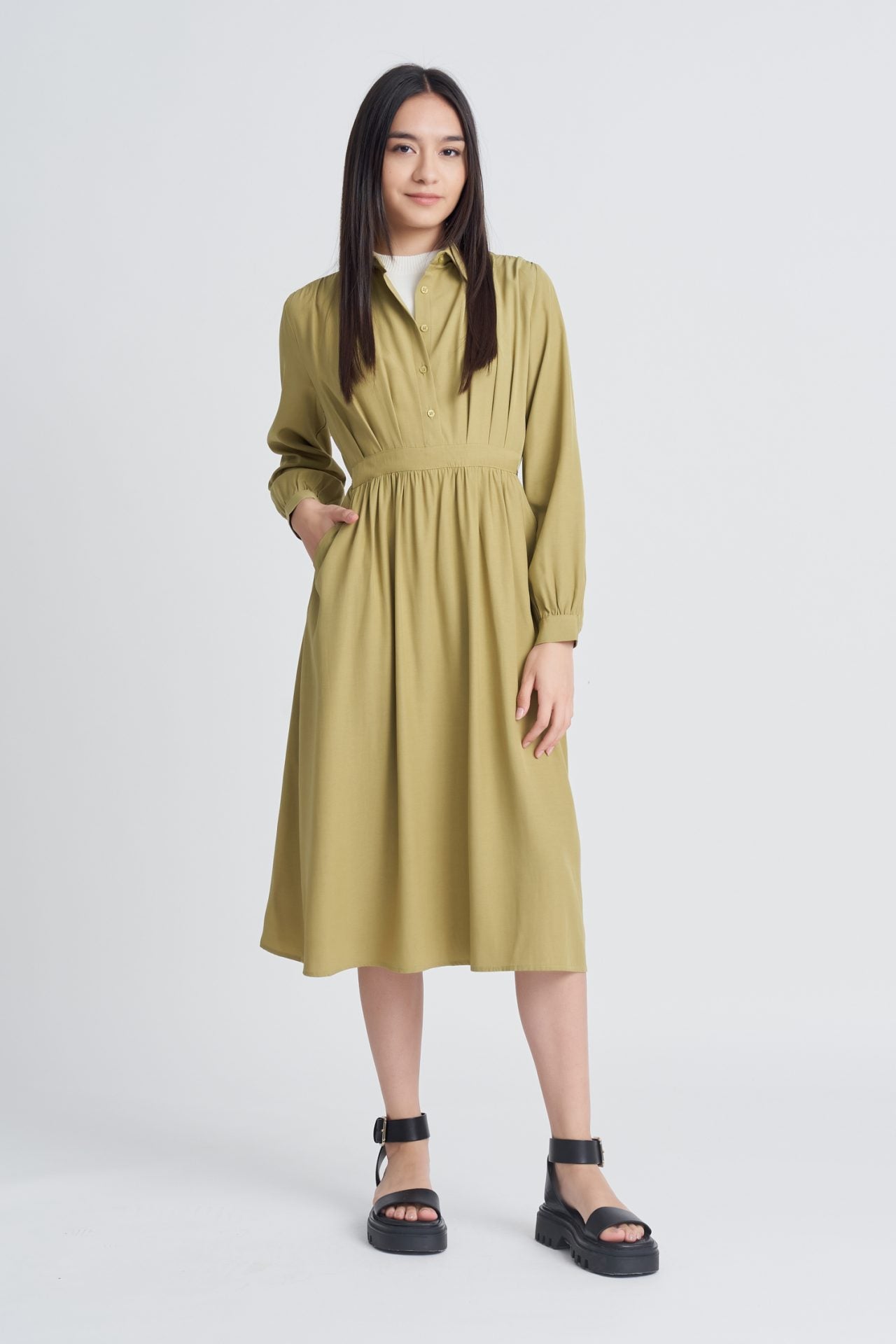 Drawstring Waist Dress