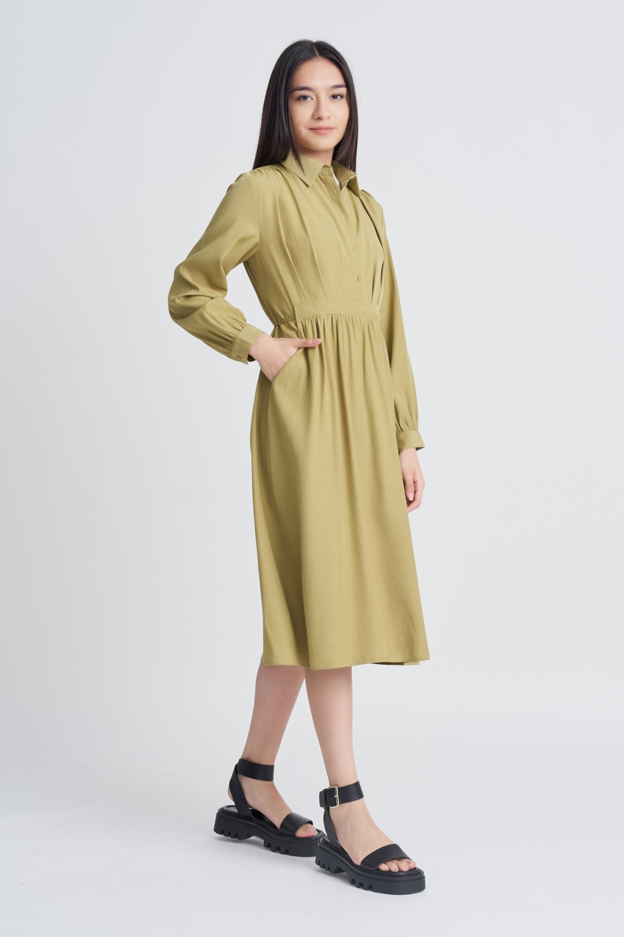 Drawstring Waist Dress