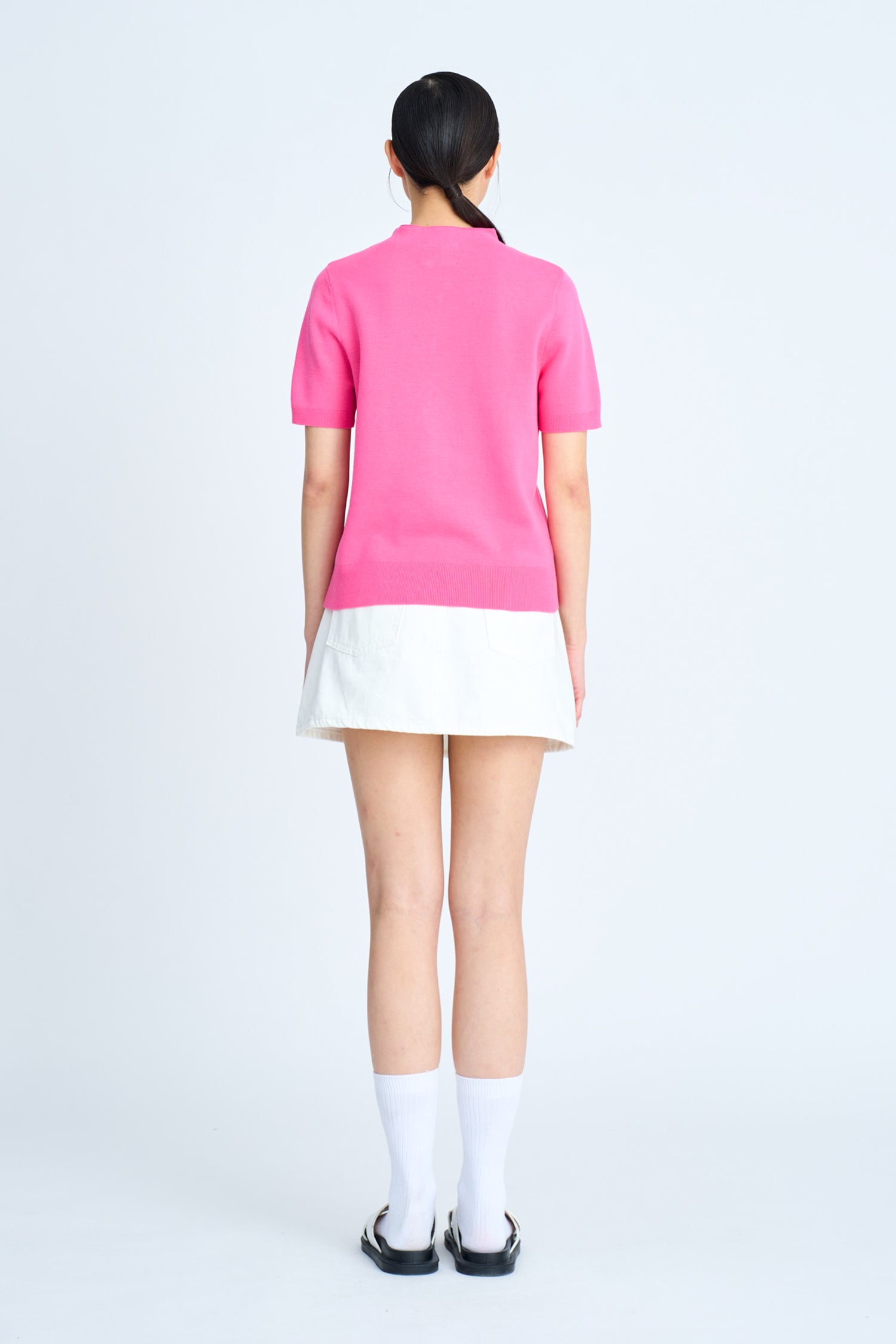 Rayon Cotton Knit Top - Pink