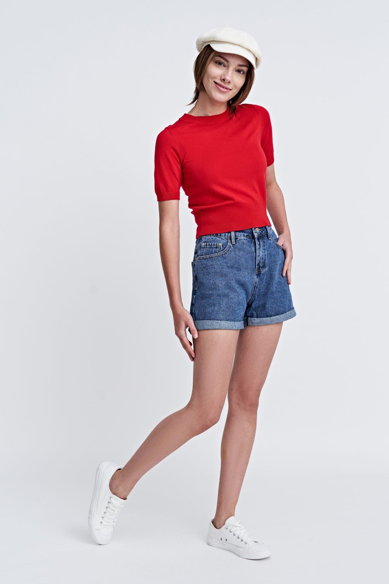 Knitted Short Sleeves Top