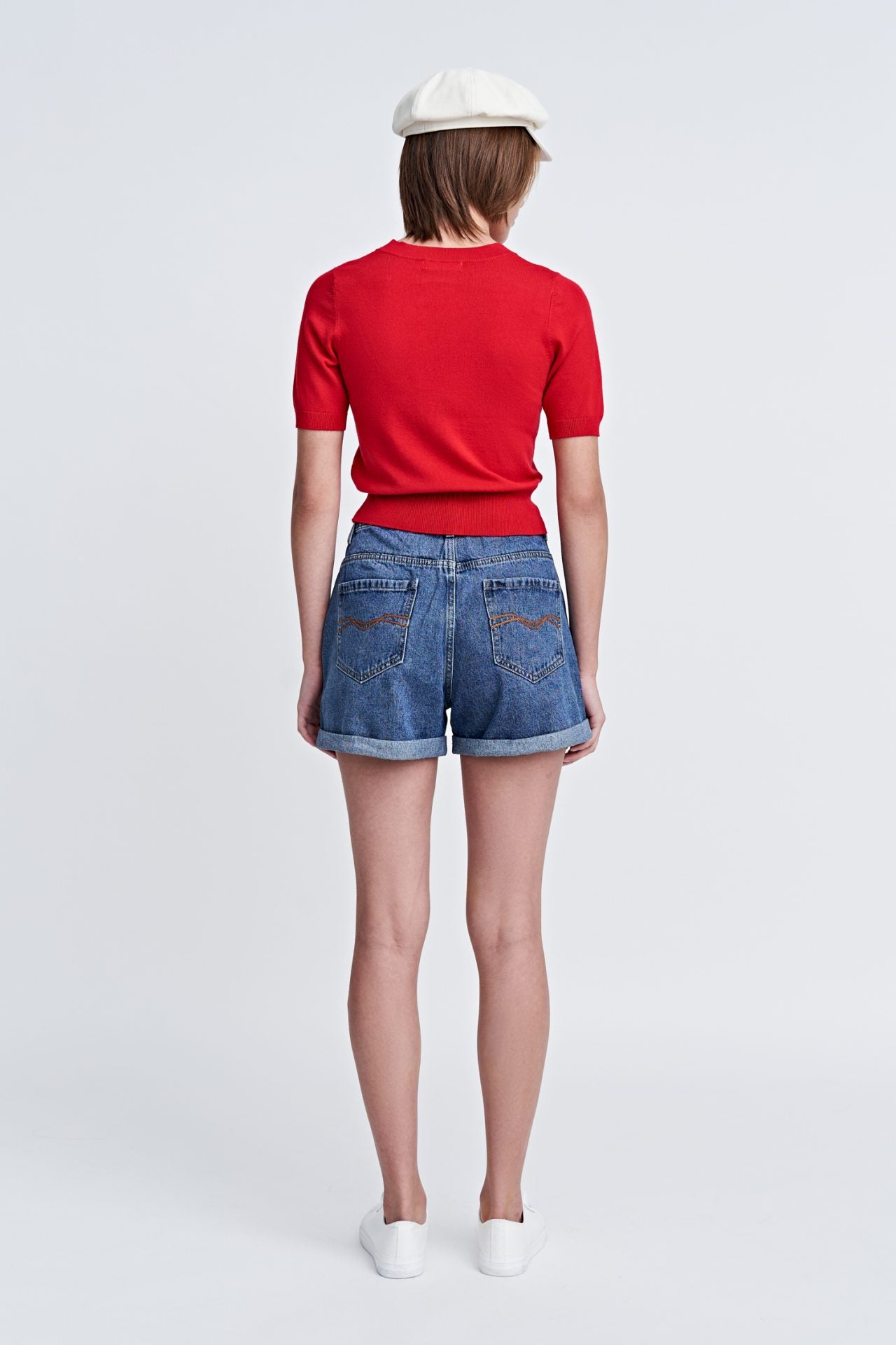 Knitted Short Sleeves Top