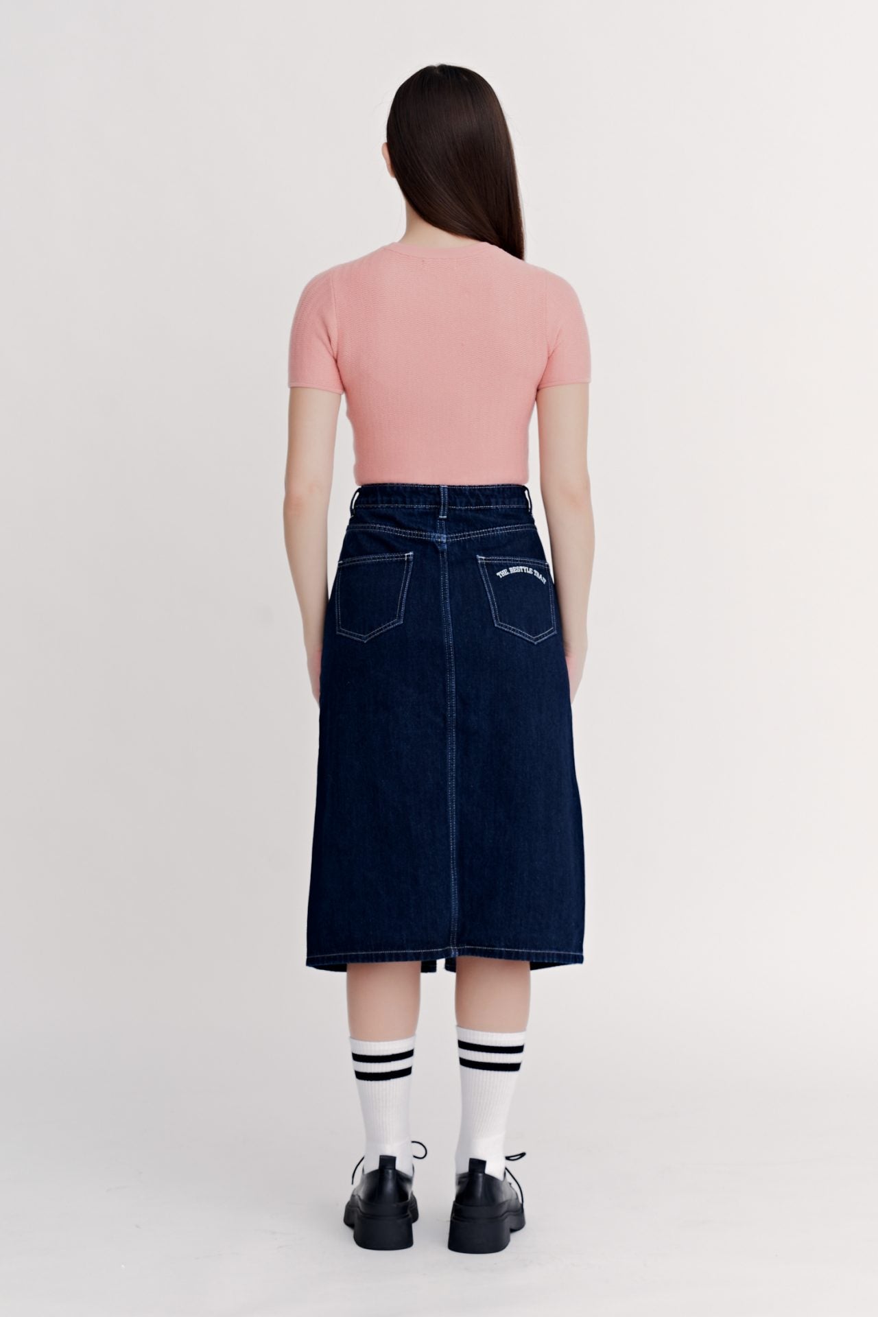 Knitted Weave Crop Top - Salmon