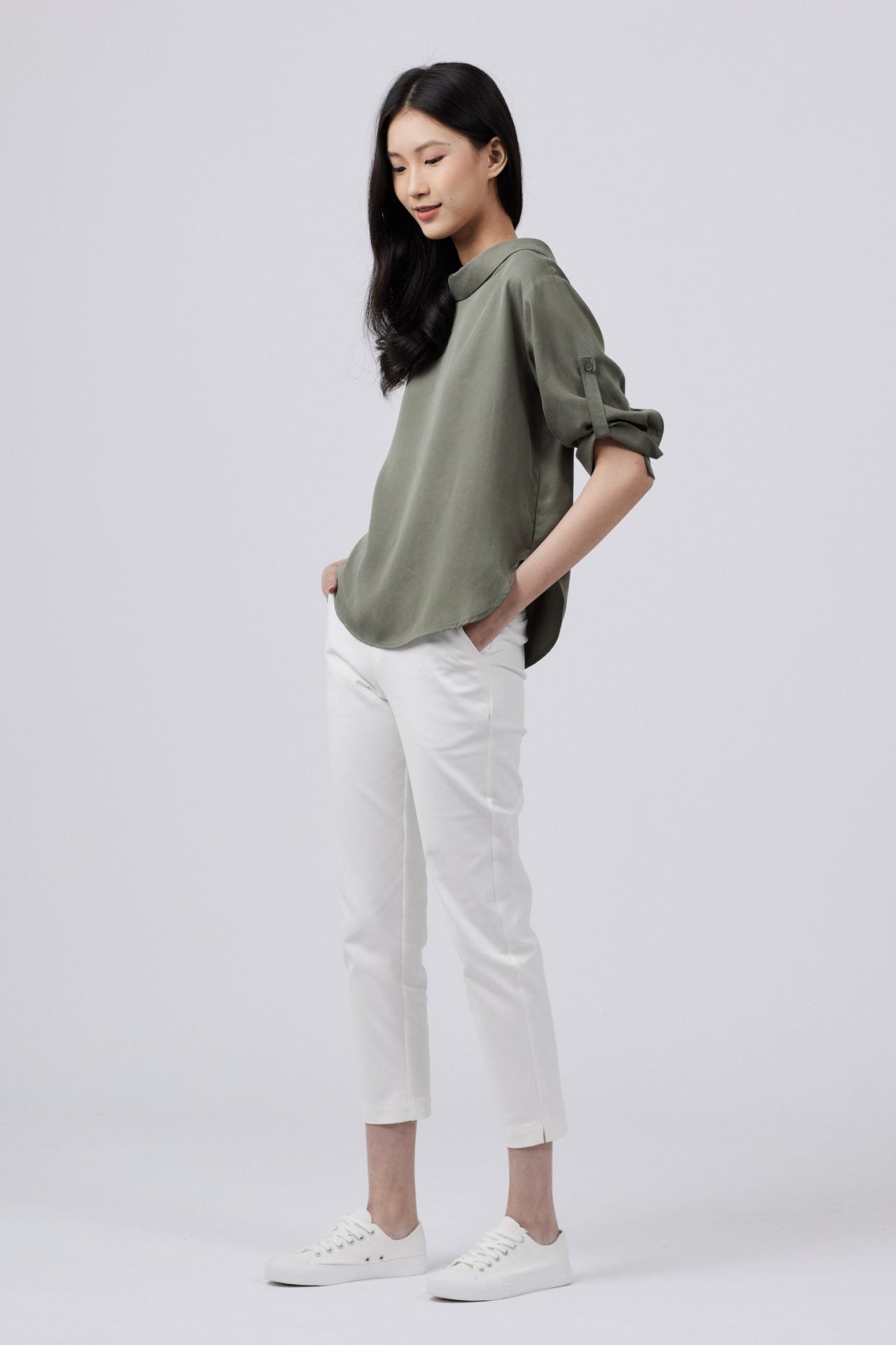 Cotton Elastane Slim Trousers